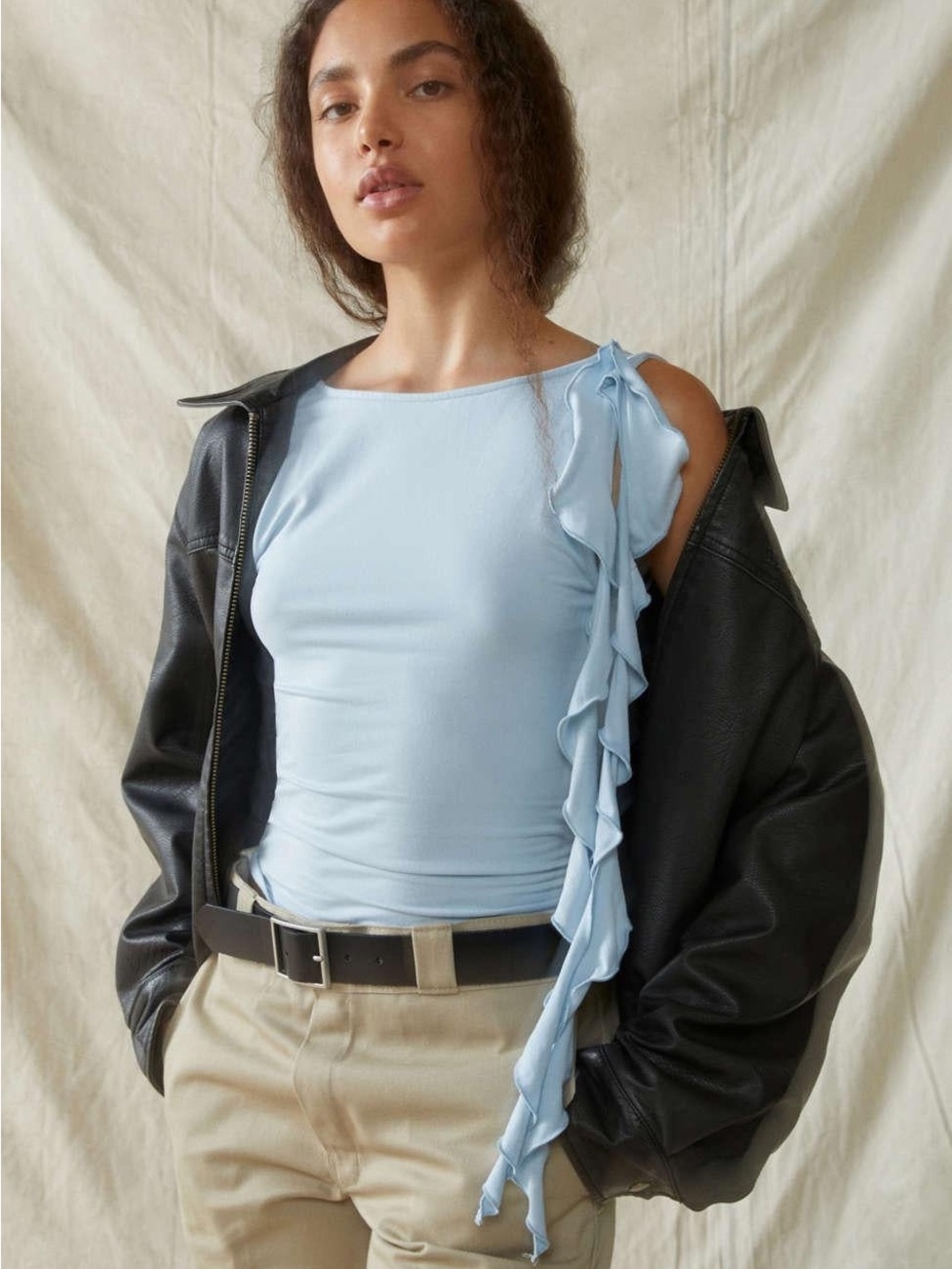 Kimchi Blue Maxine Ruffle Tank Top Blue